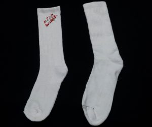 All white new wave socks